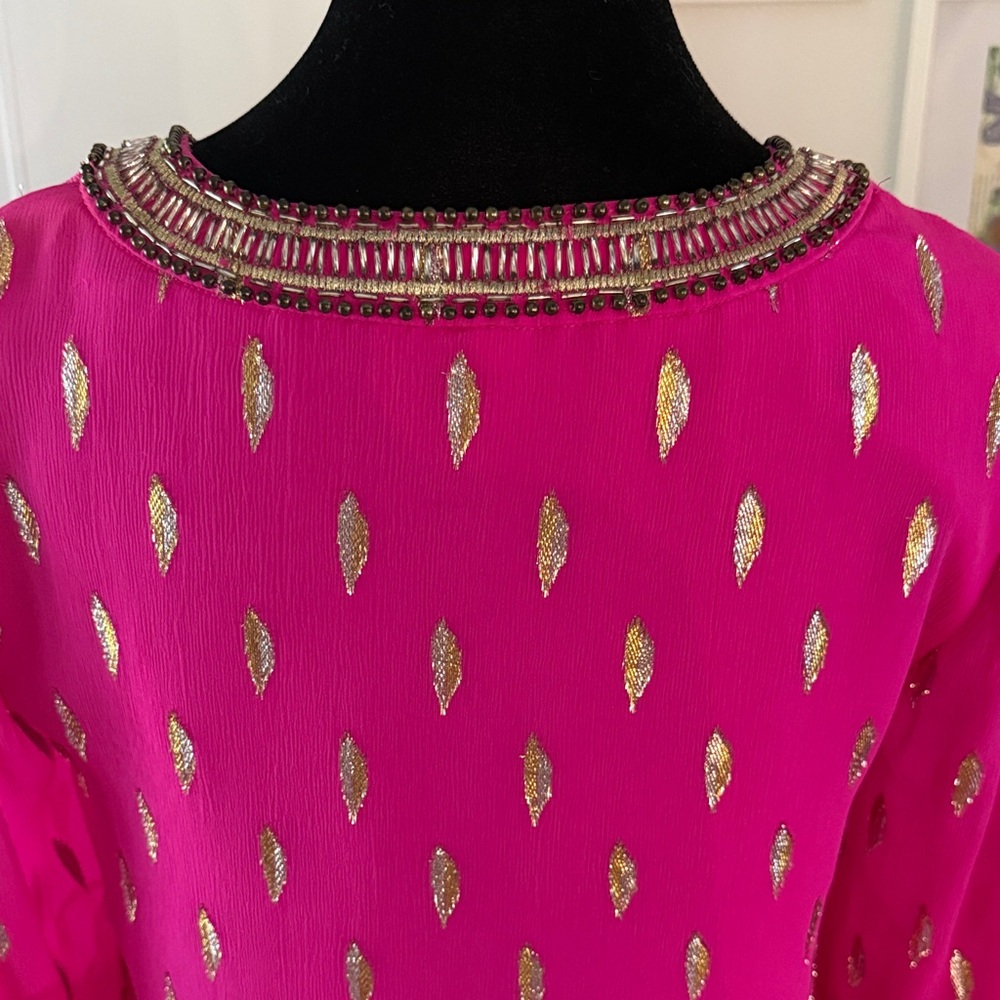 Lilly Pulitzer Pink Dress with Gold Accents - Picture 8 of 10